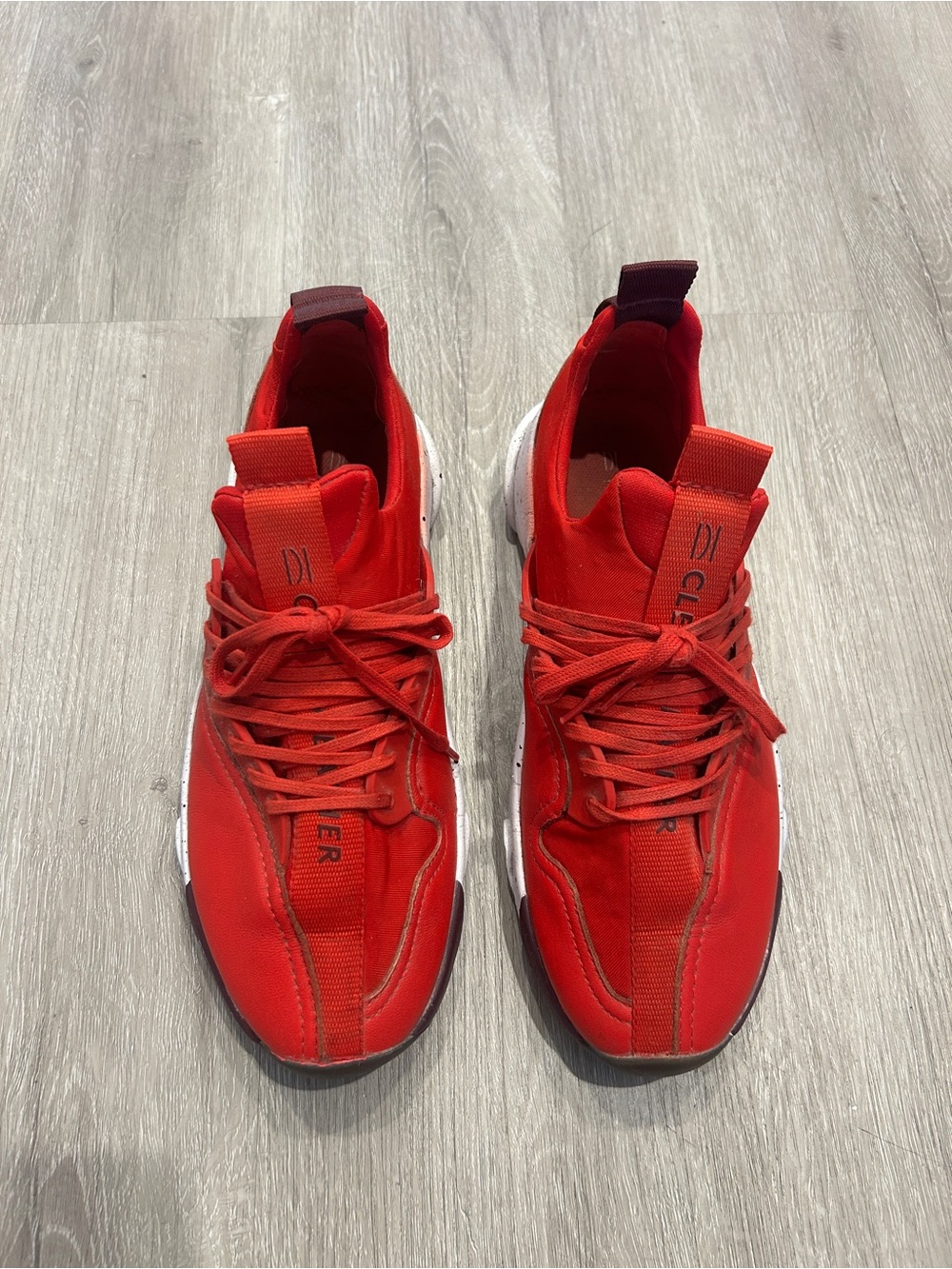 Women's Red Lace-Up Sneakers